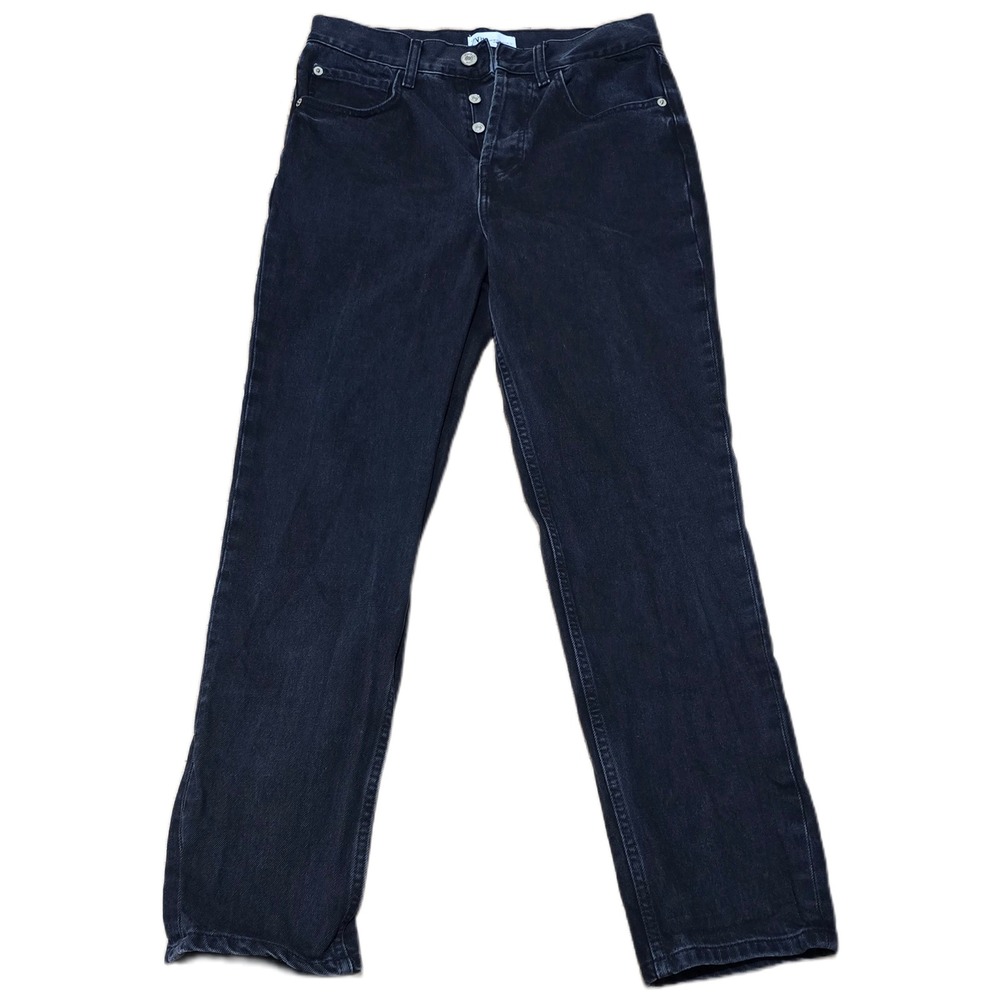 Zara Womens High Waisted Straight Leg Button Fly Jeans Black Size 4 6688/250‎